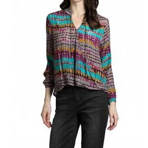 NEW APNY tie dye surplice blouse in purple multi